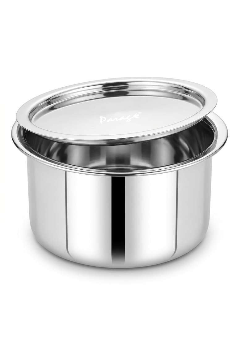 Parage Tri-Bond Stainless Steel Tope with Lid | 2 L | 2.1 Qt | Induction Compatible | Tri-Ply - Indya