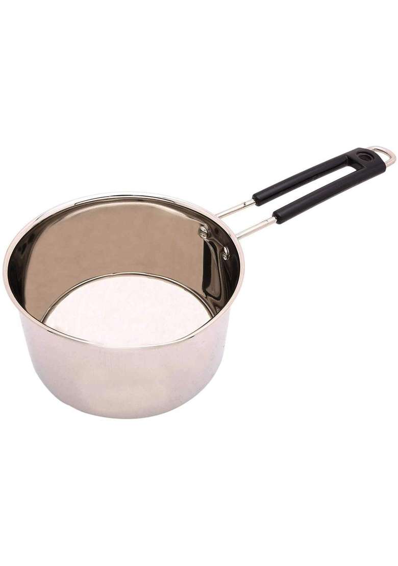 JGS Stainless Steel Induction and Gas Stove Heavy Base Sauce Pan for Cooking | 1000 ml | 33.8 fl oz - Indya
