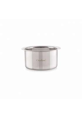 neelam Stainless Steel 12 22 Gauge Flat Bottom Tope Cooking Pot | 1950 ml | 65.9 fl oz