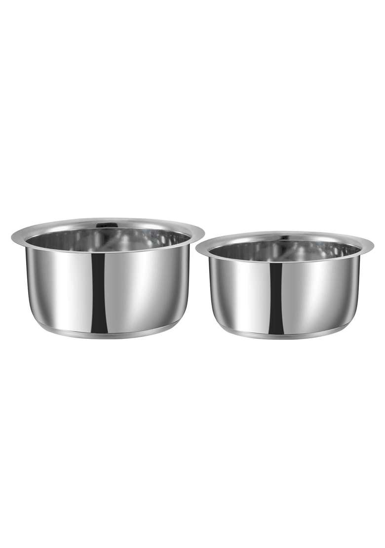 Vinod Stainless Steel Capsule Bottom Tope Cooking Pot Pieces | 5 L | 5.3 Qt | 2-Piece Set - Indya