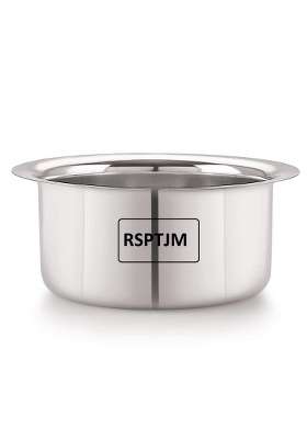 RJ kitchenware Store Stainless Steel Patila Cooking Pot Dekchi Bhagona for Boiling Milk | 2 L | 2.1 Qt