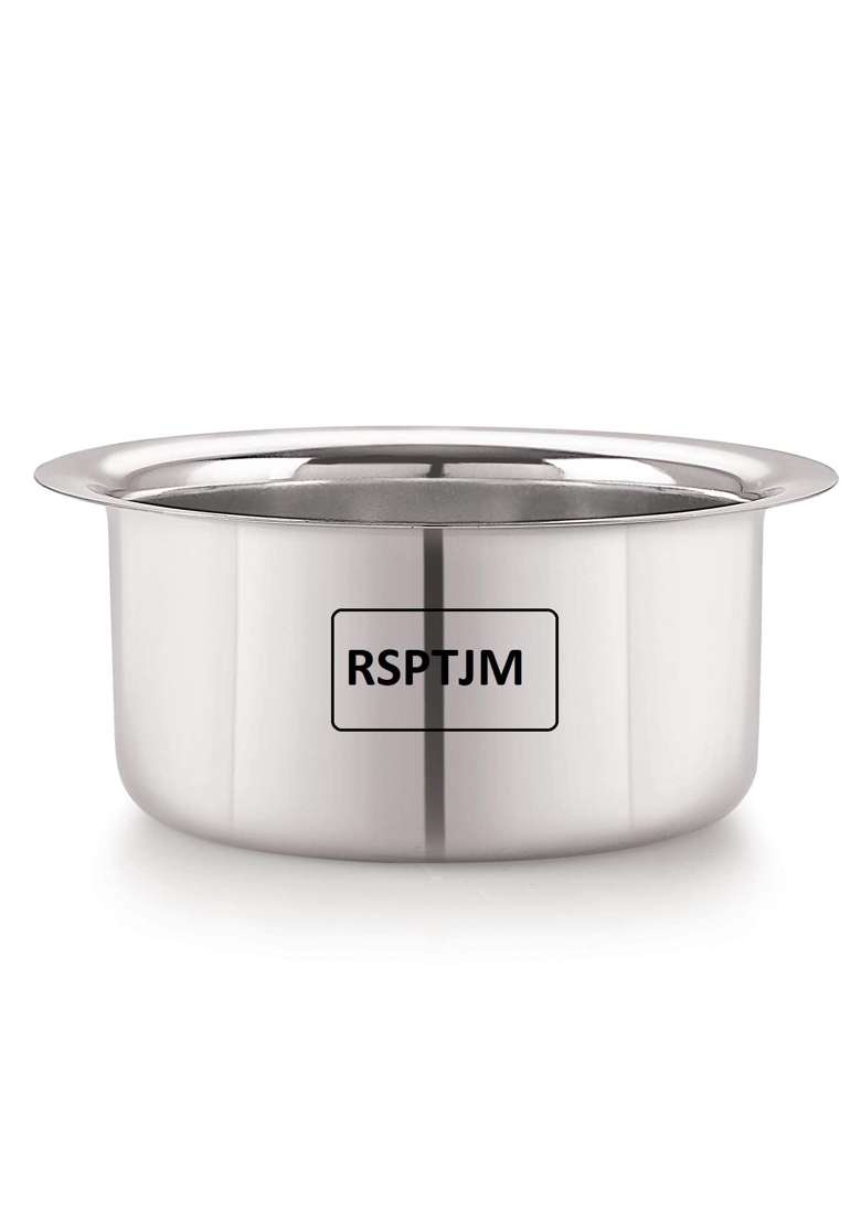 RJ kitchenware Store Stainless Steel Patila Cooking Pot Dekchi Bhagona for Boiling Milk | 2 L | 2.1 Qt - Indya