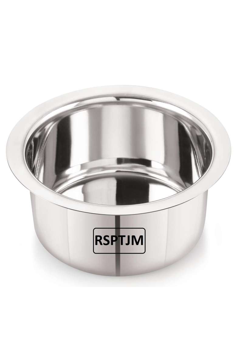 RJ kitchenware Store Stainless Steel Patila Cooking Pot Dekchi Bhagona for Boiling Milk | 2 L | 2.1 Qt - Indya