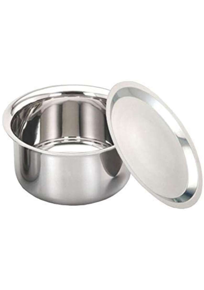 Super HK Patila Cooking Pot Bhagona Tapeli Stainless Steel with LID | 0.5 L | 0.5 Qt - Indya