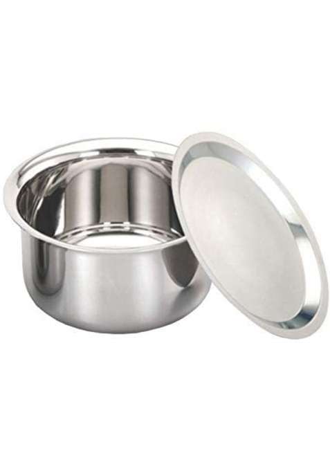 Super HK Patila Cooking Pot Bhagona Tapeli Stainless Steel with LID | 0.5 L | 0.5 Qt