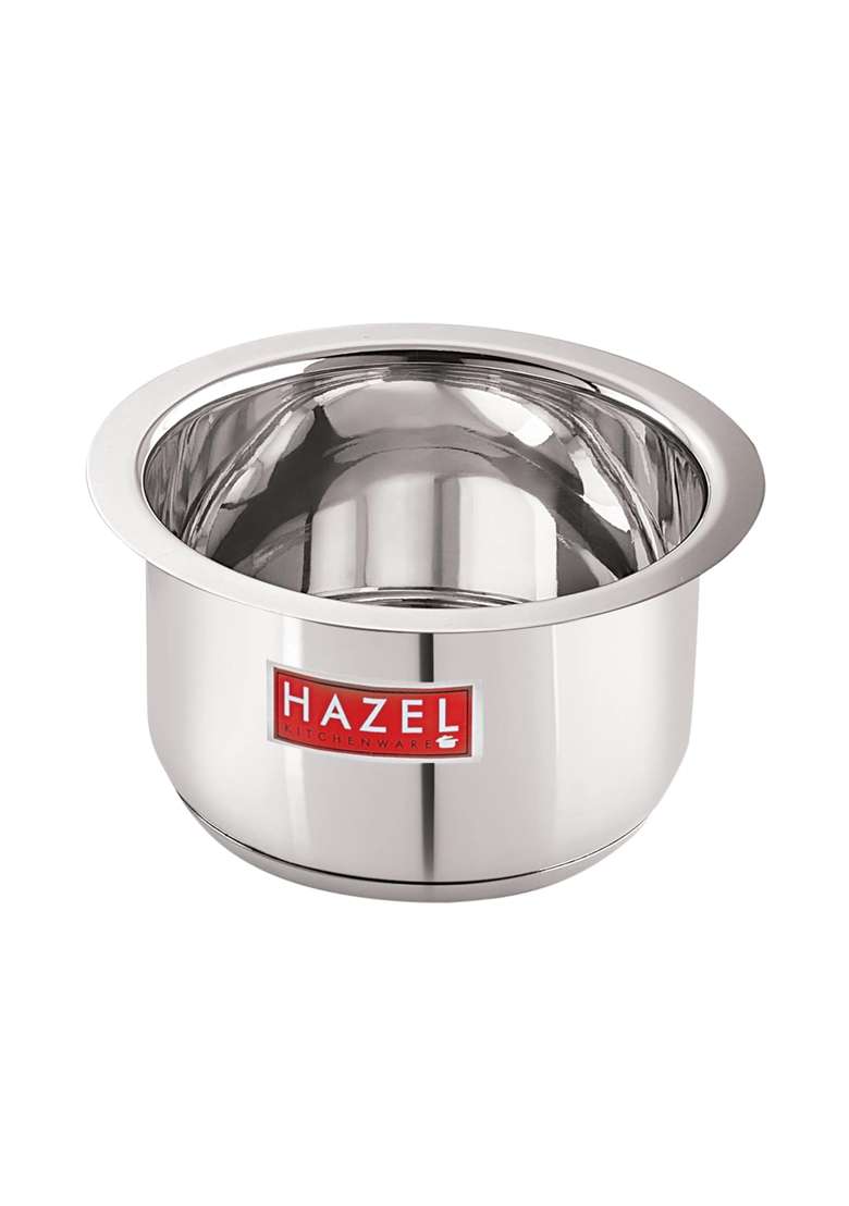 HAZEL Induction Bottom Tope Cooking Pot Stainless Steel Heavy Base Thick Flat Bottom Patila | 1.5 L | 1.6 Qt | 14.9 cm | 5.9 Inch - Indya