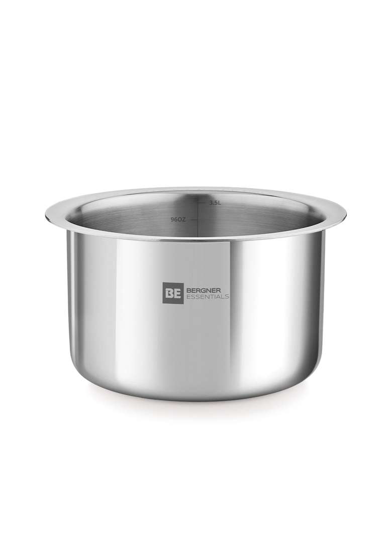 BERGNER BE Essentials Tri-Ply Stainless Steel | 3.5 L | 3.7 Qt | 20 cm | 7.9 Inch | Induction Compatible | Non-Toxic - Indya