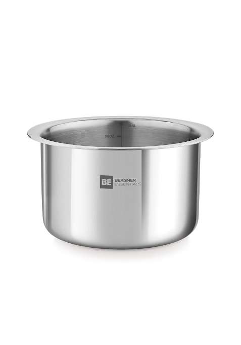 BERGNER BE Essentials Tri-Ply Stainless Steel | 3.5 L | 3.7 Qt | 20 cm | 7.9 Inch | Induction Compatible | Non-Toxic