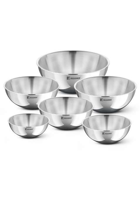 BERGNER Argent Triply Stainless Steel Tasra Deep Pan Tasla Without Lid | 2.5 L | 2.6 Qt | 24 cm | 9.4 Inch | Induction Compatible