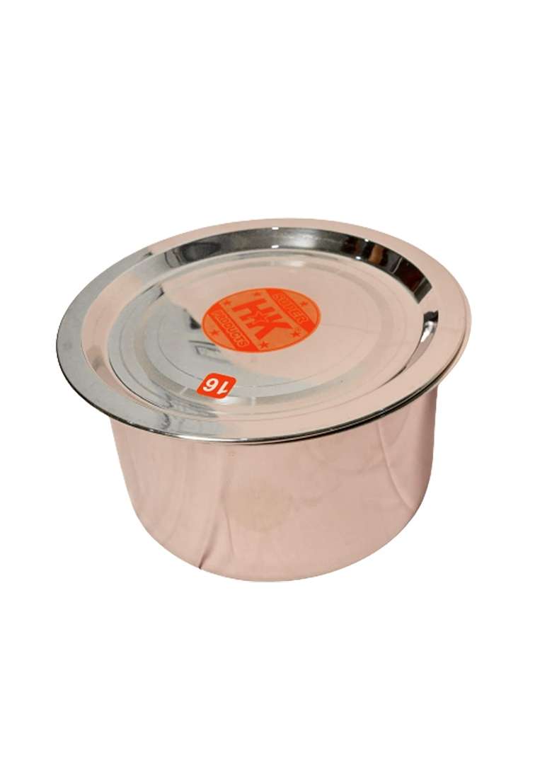 Super HK Patila Cooking Pot Bhagona Tapeli Tope Stainless Steel with Dhakkan | 5 L | 5.3 Qt - Indya