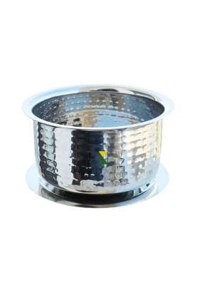 KITCHEN NEXT Stainless Steel with Hammerd Patila Cooking Pot | 1 L | 1.1 Qt | With Lid
