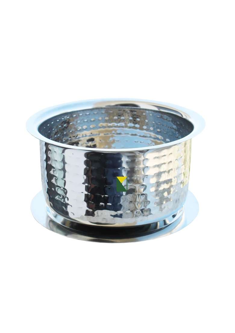 KITCHEN NEXT Stainless Steel with Hammerd Patila Cooking Pot | 1 L | 1.1 Qt | With Lid - Indya