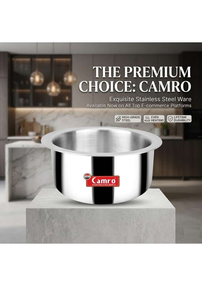 Camro Triply Artisan Tope Cooking Pot Patila Bhagona | 1.8 L | 1.9 Qt | Induction Compatible - Indya