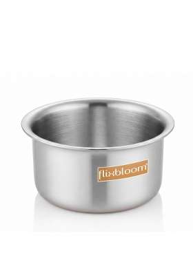 FLIXBLOOM Special Kitchen Triply Stainless Steel Induction Base Cookware | 500 ml | 16.9 fl oz | 14 cm | 5.5 Inch