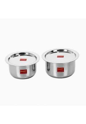 Sumeet Stainless Steel Cookware Set with Lid | 1 L | 1.1 Qt | 2-Piece Set
