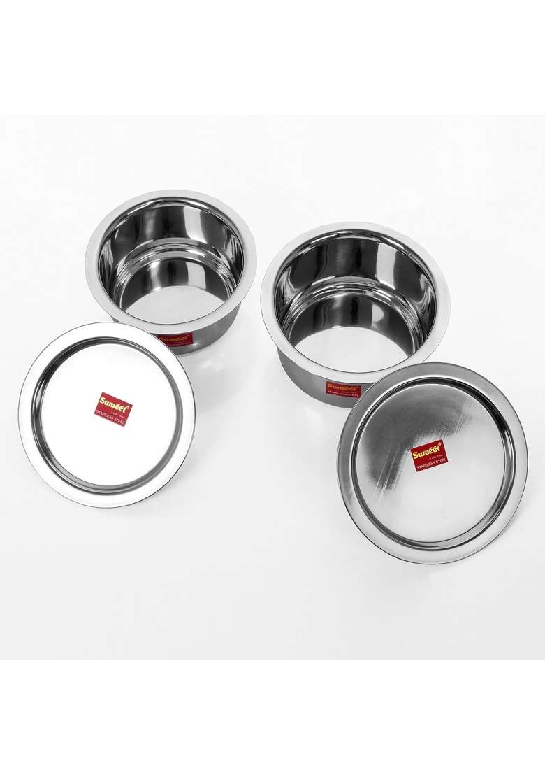 Sumeet Stainless Steel Cookware Set with Lid | 1 L | 1.1 Qt | 2-Piece Set - Indya