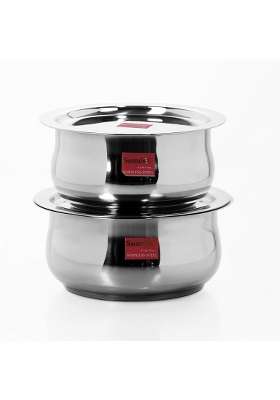 Sumeet Stainless Steel Cookware Set with Lid | 1.6 L | 1.7 Qt | 2-Piece Set