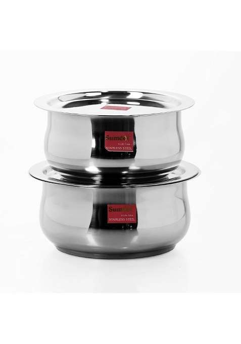 Sumeet Stainless Steel Cookware Set with Lid | 1.6 L | 1.7 Qt | 2-Piece Set