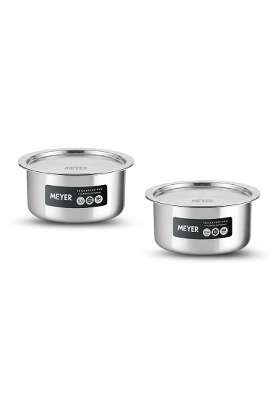 Meyer Triply Stainless Steel Tope Cooking Pot with Steel Lid | 1.5 L | 1.6 Qt | 2-Piece Set | Non-Toxic