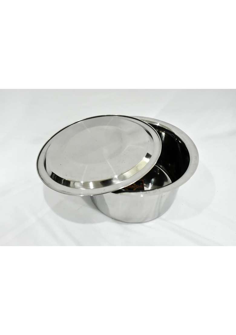 Sonanshi Patila Cooking Pot Bhagona Tapeli Stainless Steel with LID | 1 L | 1.1 Qt - Indya