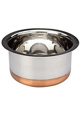 JGS Stainless Steel Copper Base Cookware Container Tope Cooking Pot Patila for Kitchen Home | 1 L | 1.1 Qt