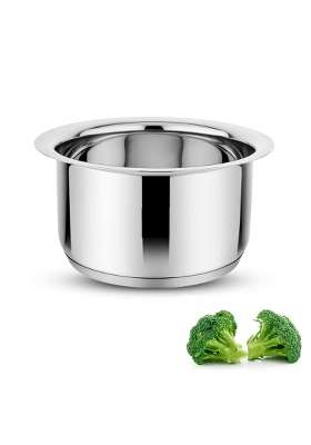 Bartan Star Stainless Steel Flat Bottom Cooking Tope | 2 L | 2.1 Qt | Induction Compatible | Food Safe