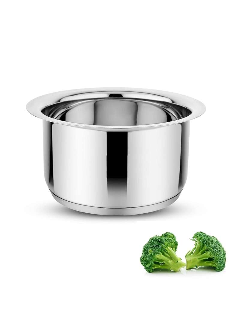Bartan Star Stainless Steel Flat Bottom Cooking Tope | 2 L | 2.1 Qt | Induction Compatible | Food Safe - Indya