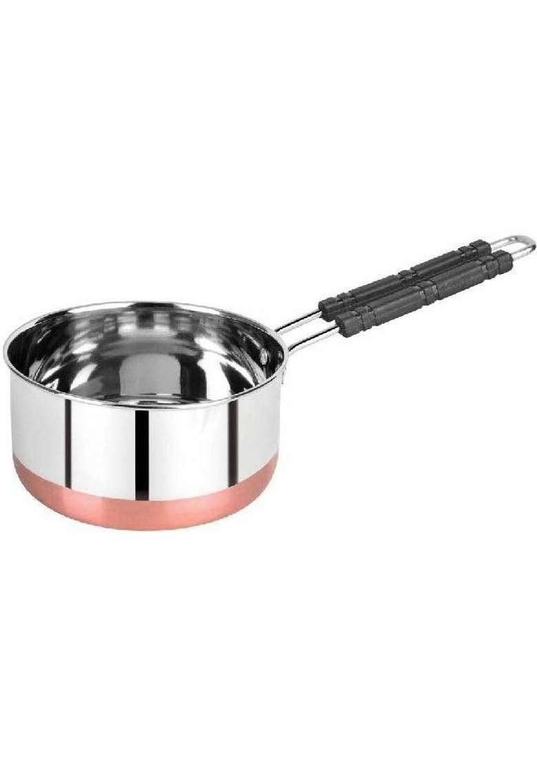 Super HK Products Super HK Copper Bottom Stainless Steel Bhagona Patila Cooking Tope Without Cover | 5 L | 5.3 Qt | Food Safe - Indya