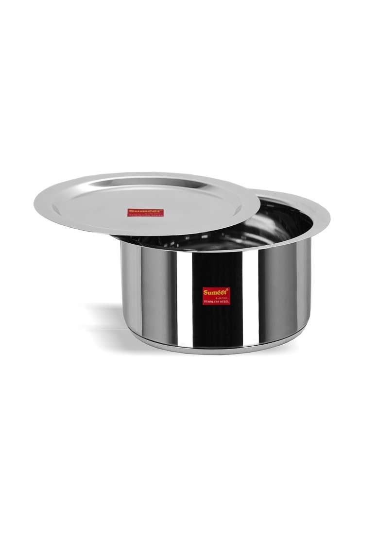 Sumeet Stainless Steel Induction Bottom | 1 L | 1.1 Qt | With Lid - Indya