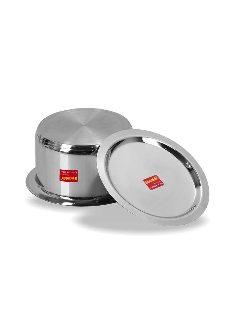 Sumeet Stainless Steel Induction Bottom | 1 L | 1.1 Qt | With Lid - Indya