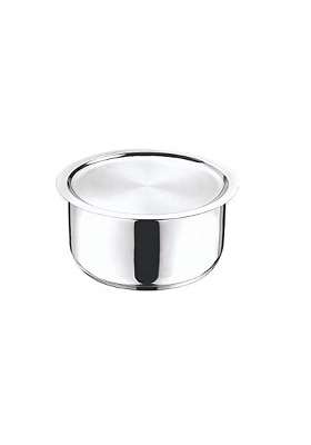 MARWALL Heavy Gauge 304 Grade Stainless Steel Patila Cooking Pot Tope with Lid | 1.8 L | 1.9 Qt | 16 cm | 6.3 Inch | Induction Compatible
