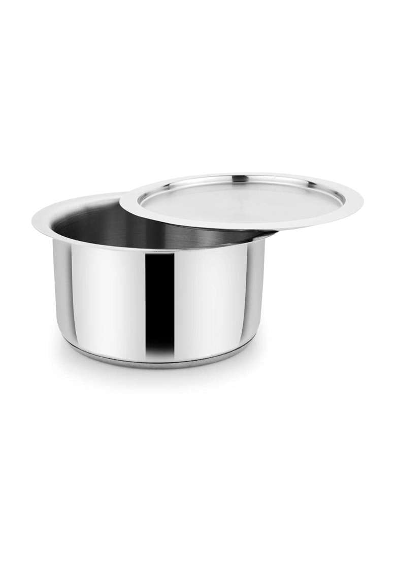 MARWALL Heavy Gauge 304 Grade Stainless Steel Patila Cooking Pot Tope with Lid | 1.8 L | 1.9 Qt | 16 cm | 6.3 Inch | Induction Compatible - Indya