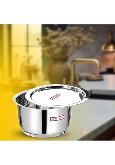 FLIXBLOOM Blazing Stainless Steel Triply Nexus Bottom Induction Base LPG Gas Friendly | 4 L | 4.2 Qt | With Lid