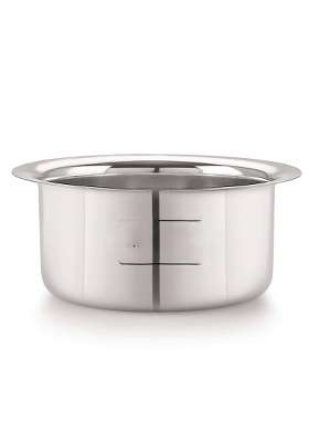SHIFA CRAFT Stainless Steel Patila Cooking Pot Dekchi Bhagona for Boiling Milk | 2 L | 2.1 Qt