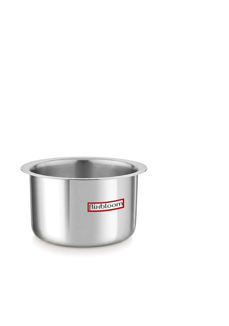 FLIXBLOOM Chef Triply Thick Guage Heavy Duty Stainless Steel Food Grade Deep Kitchen | 5 L | 5.3 Qt | Induction Compatible - Indya