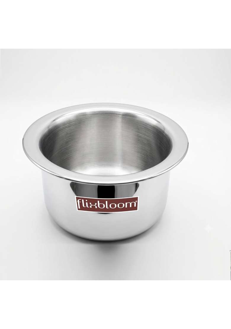 FLIXBLOOM Pro Stainless Steel Thick Triply Kitchen Cookware Induction Base LPG Friendly | 4.5 L | 4.8 Qt - Indya