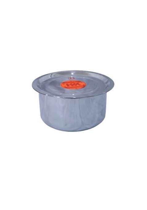 Super HK Round Bottom Patila Cooking Pot Bhagona Tapeli Stainless Steel with LID | 0.5 L | 0.5 Qt