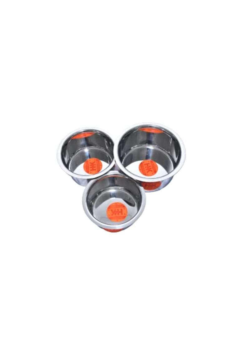 Super HK Stainless Steel Flat Bottom Tope Cooking Pot Patila Bhagona Tapeli Set with LID | 4 L | 4.2 Qt - Indya