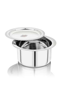 Vinod Stainless Steel Flat Bottom Cooking Tope Cooking Pot with Lid | 1800 ml | 60.9 fl oz | 20 cm | 7.9 Inch | Induction Compatible | Food Safe