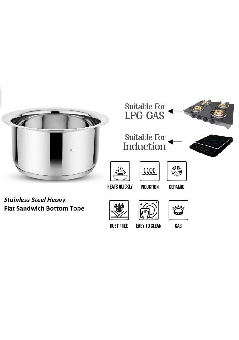 Bartan Star Stainless Steel Induction Friendly Bagona Patila Pot | 1.5 L | 1.6 Qt - Indya