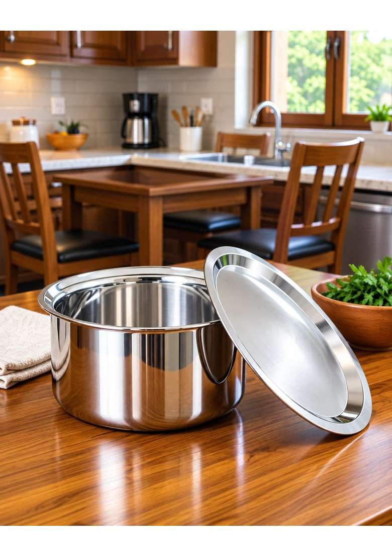 AAYU CRAFT KITCHENWARE FOR LIFE Stainless Steel Tope Cooking Pot Induction Bottom Milk | 4 L | 4.2 Qt - Indya