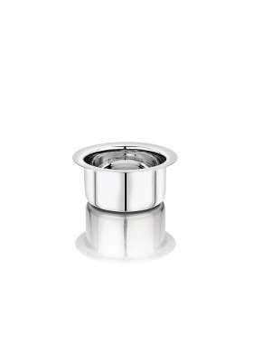Vinod Stainless Steel Flat Bottom Cooking Tope Cooking Pot | 1000 ml | 33.8 fl oz | 17 cm | 6.7 Inch | Induction Compatible | Food Safe