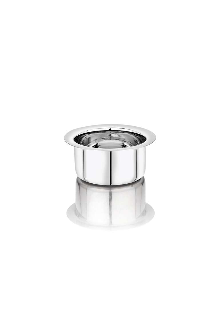 Vinod Stainless Steel Flat Bottom Cooking Tope Cooking Pot | 1800 ml | 60.9 fl oz | 20 cm | 7.9 Inch | Induction Compatible | Food Safe - Indya