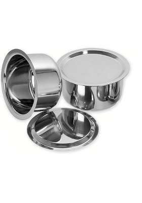 Bartan Star Stainless Steel Patila Cooking Pot with Lid | 2 L | 2.1 Qt | 2-Piece Set