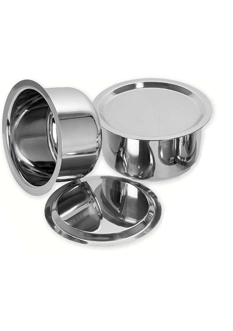 Bartan Star Stainless Steel Patila Cooking Pot with Lid | 2 L | 2.1 Qt | 2-Piece Set - Indya