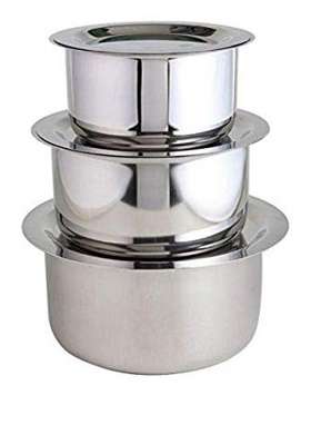 Bartan Star Stainless Steel Patila Cooking Pot with Lid | 3 L | 3.2 Qt | 3-Piece Set