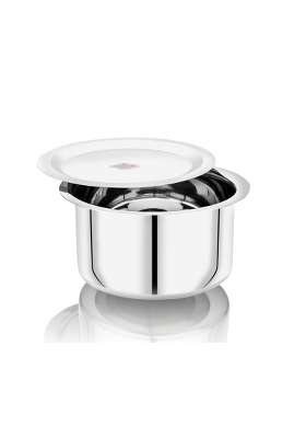 Vinod Stainless Steel Round Bottom Cooking Tope Cooking Pot with Lid | 4000 ml | 135.3 fl oz | 23 cm | 9.1 Inch | Food Safe | Rust Resistant