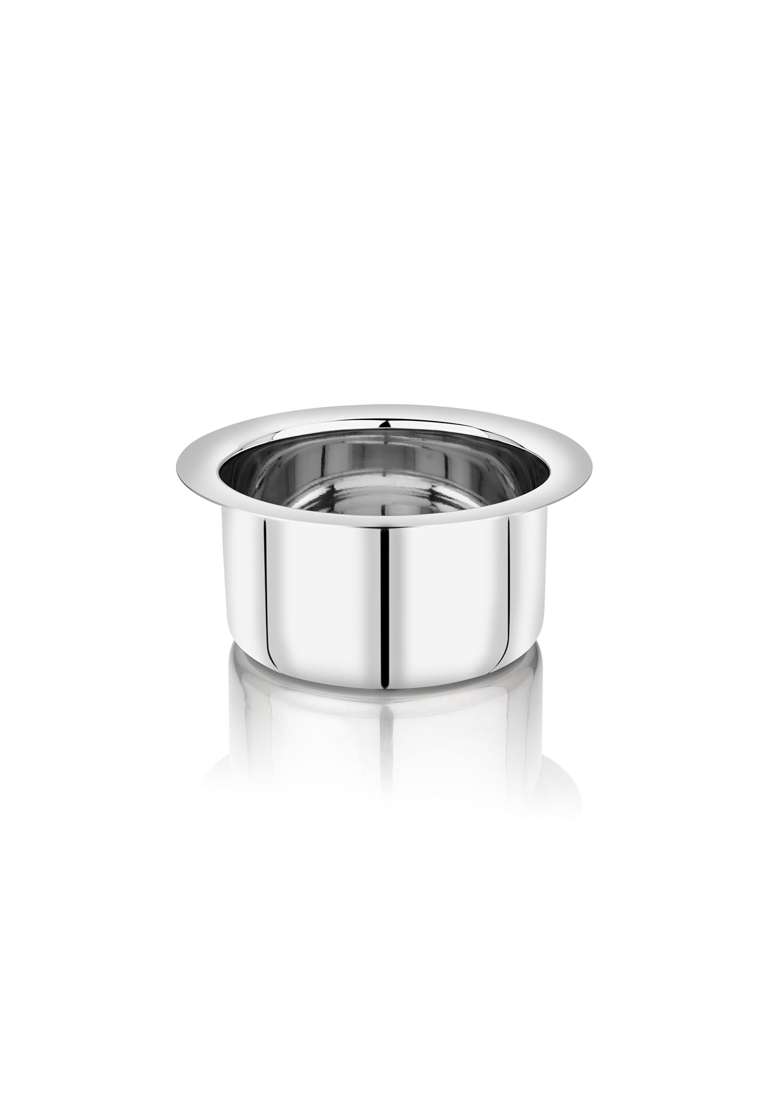 Vinod Stainless Steel Flat Bottom Cooking Tope Cooking Pot | 3500 ml | 118.3 fl oz | 25 cm | 9.8 Inch | Induction Compatible | Food Safe - Indya