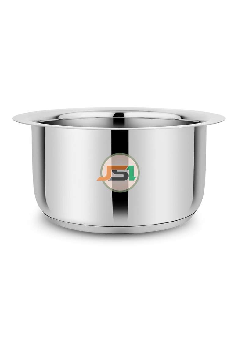 JSI Triply Base Stainless Steel Tope Cooking Pot Without Lid | 1.2 L | 1.3 Qt | 17 cm | 6.7 Inch | Induction Compatible - Indya
