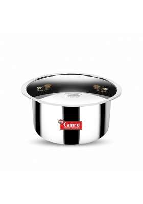 Camro Triply Artisan Tope Cooking Pot Patila Bhagona LId Included | 4 L | 4.2 Qt | Induction Compatible